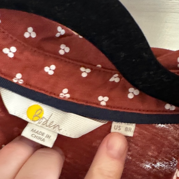 Boden Rust with Cream TriPolka Dot Midi Dress - Picture 2 of 6